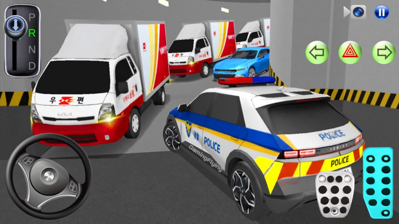 New Police car Stuck in Parking Garage - 3D Driving Class 2026 - 3D Driving Class - Car Game