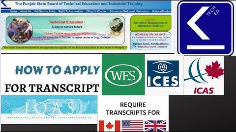 Wes,IQAS, Canada Transcripts From Punjab State Board of Technical Education and Industrial Training