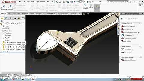 SOLIDWORKS TUTORIAL | ADJUSTABLE SPANNER WRENCH | PART 1
