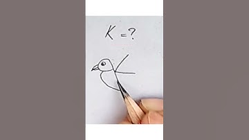 K = ? | How to draw a sparrow with K alphabet #sparrowdrawing  #alphabetdrawing  #shortvideo  #art