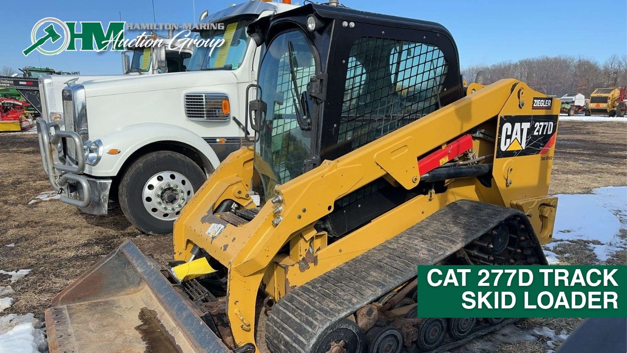 Cat 277D Track Skid Loader, selling at auction - YouTube