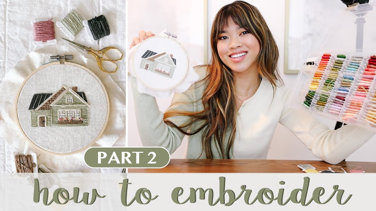 HOW TO EMBROIDER A HOUSE part 2 Embroidery for beginners easy step