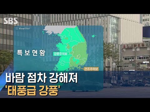 [날씨] 바람 점차 강해져 '태풍급 강풍'…낮 기온도↓ / SBS