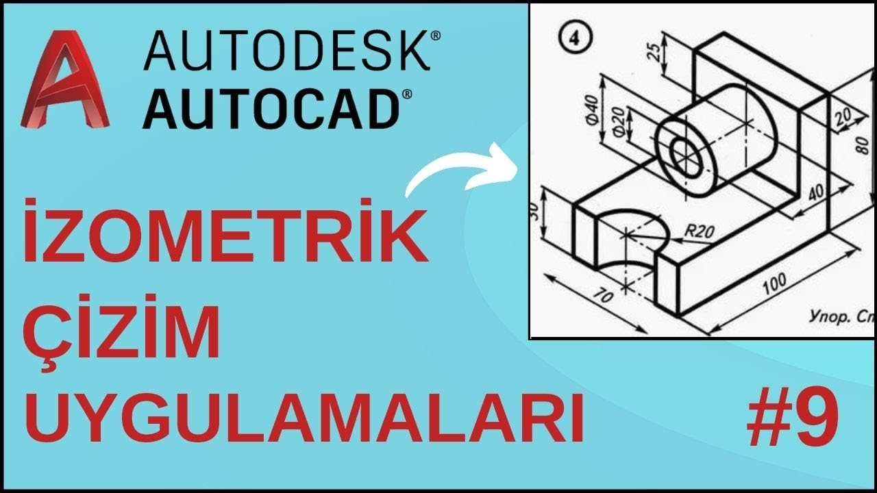 Autocad İzometrik / Perspektif Çizim Uygulamaları #9