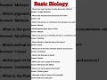Basic Biology