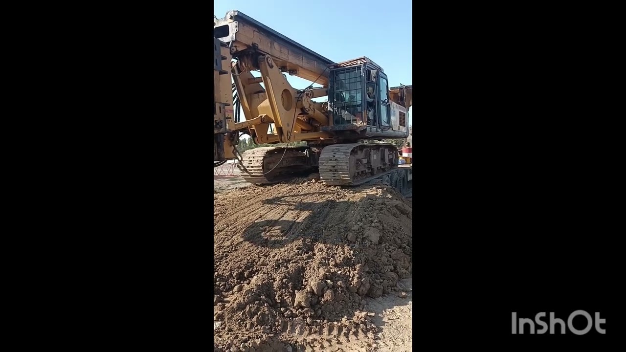 Piling Machine unloading hard life Civil Engineer.