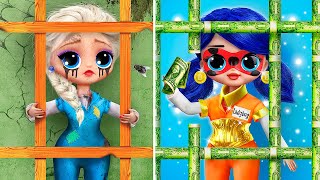 Rich Ladybug and Broke Elsa in Prison \/ 30 DIYs for LOL OMG