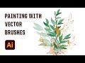 Adobe Illustrator Painting - How to draw Vector Watercolor Leaves and Branches