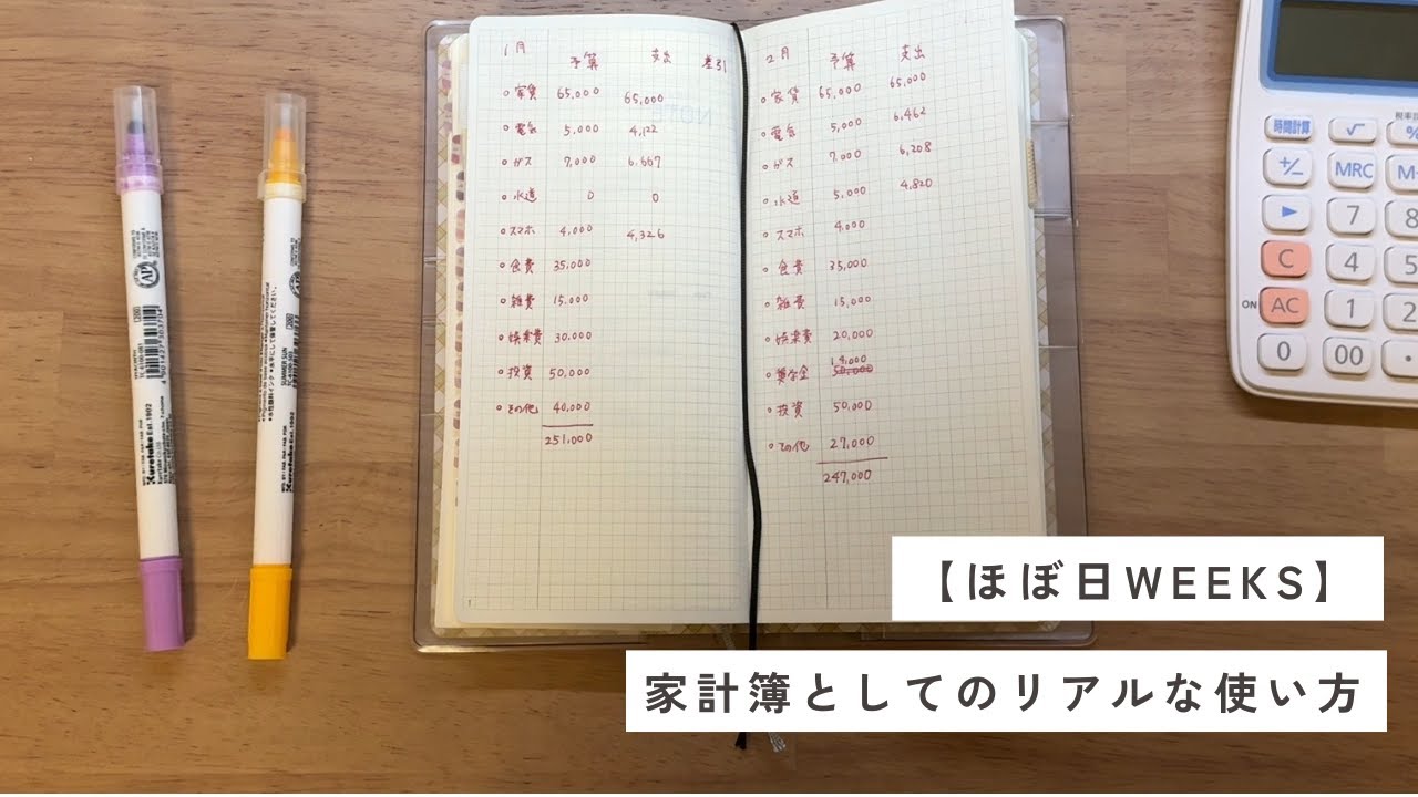 【ほぼ日weeks】家計簿としてのリアルな使い方｜2025年1月・2月