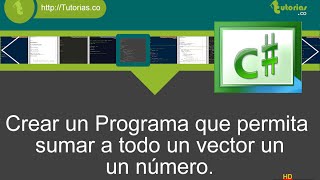 arrays – visualStudio c# (vector mas numero)