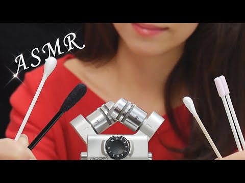 [귀청소 ASMR] 면봉만 4종류, 끈적면봉 / Eardrum and ear cleaning (No Talking)