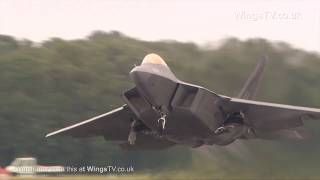 AWESOME  F-22 Raptor take-off at the Royal International Air Tattoo 2010