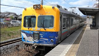 上毛電鉄　700形 04編成 サンライトイエロー　桐生球場前駅