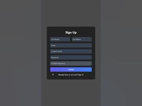 Create Sign Up Form Using React JS & Tailwind CSS - YouTube