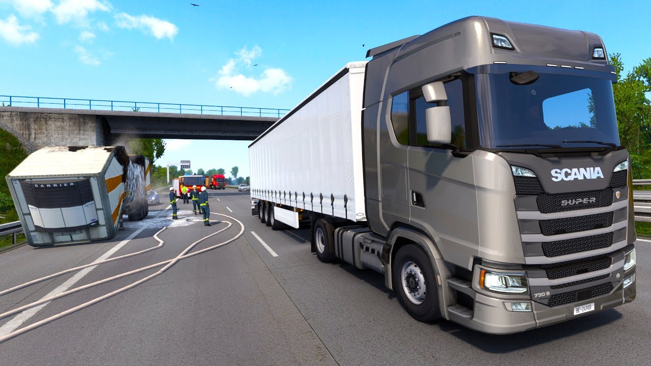 Cozy German Drive | Curtainsider (34 t) Hamburg to Düsseldorf | ETS2 1.57 | Scania S 730 hp