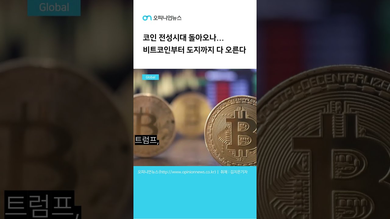 영상] 코인 전성시대 돌아오나...비트코인부터 도지까지 다 오른다 - 오피니언뉴스