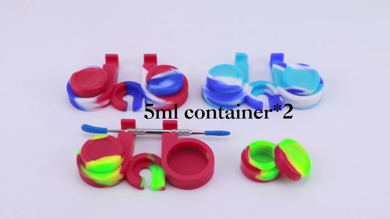 2 in 1 silicone wax contaienr dab jars for concentrate storage