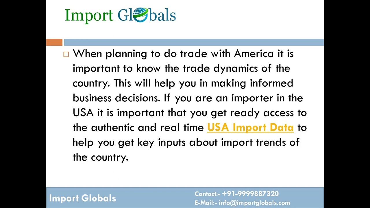 Import Export Data USA: Observe Movements of Traded Items