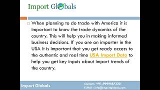 Import Export Data USA: Observe Movements of Traded Items