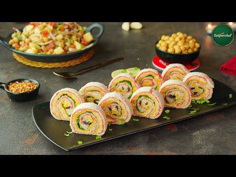 Pinwheel Sandwich with Aloo Chana Chaat by SooperChef (Ramzan Recipes) Magic Meals with Coca-Cola