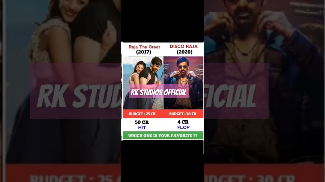 raja the great vs disco raja movie comparison box office collection 