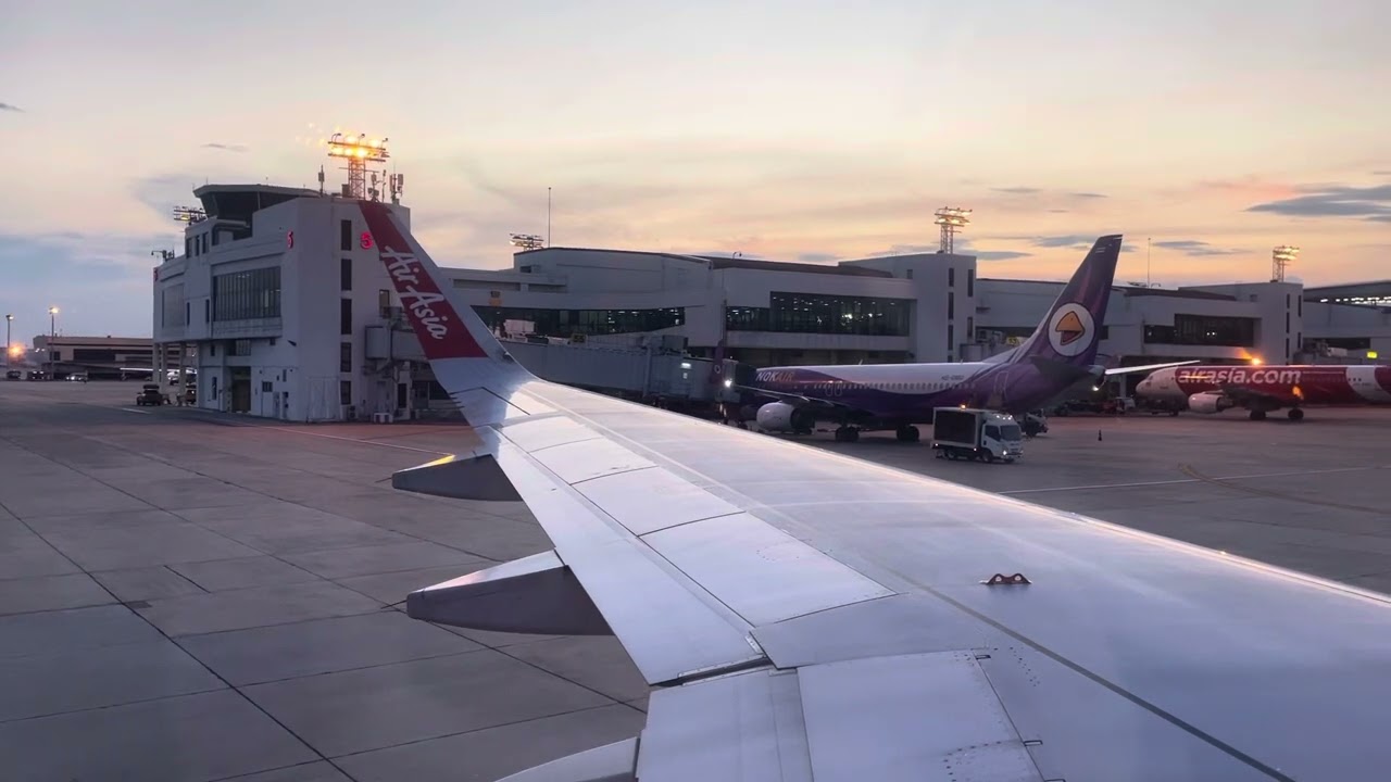 Thai AirAsia A320 full takeoff from Bangkok-Don Mueang Airport (DMK) to Khon Kaen Airport (KKC).