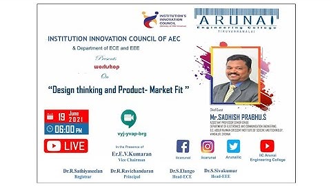 MHRD IIC | Arunai Engineering College | Design thinking and Product - Market  Fit