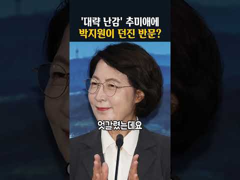 대략 난감 <strong>추미애에</strong> 박지원이 던진 반문