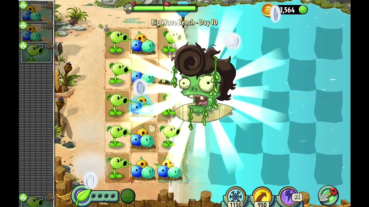 Plants vs. Zombies 2 : Big Wave Beach  - Gameplay Walkthrough Part 4