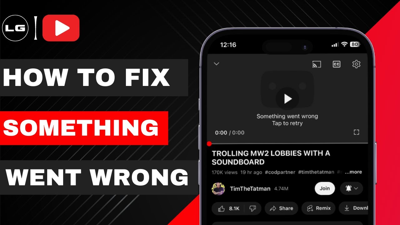 FIX: Something Went Wrong YouTube iPhone | 2023