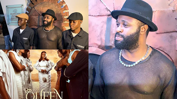 FEMI ADEBAYO AND HIS TWINS ARRIVE QUEEN LATEEFAH MOVIE PREMIERE.