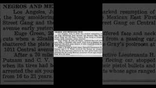 1941 Article. Los Angeles Gang Shooting. First Street Gang vs Clanton Gang