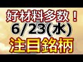 注目銘柄多数！【6月23日(水)の注目銘柄まとめ】本日の株式相場振り返りと明日の注目銘柄・注目株・好材料・サプライズ決算を解説、株式投資の参考に。Japan stock market today