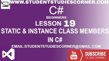 Student Studies Corner- |C# - Lesson 19 | Static & Instance Class Members In C# In Urdu Version