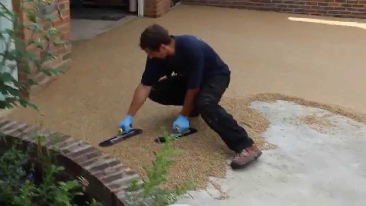 how to lay resin bound driveway by LK installers - YouTube