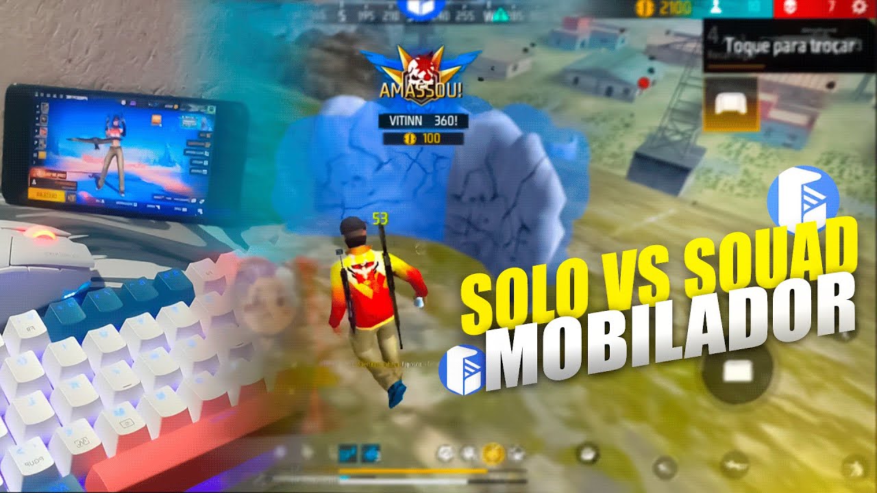 MOBILADOR SOLO VS SQUAD NA RANQUADA - MOBILADOR FREE FIRE