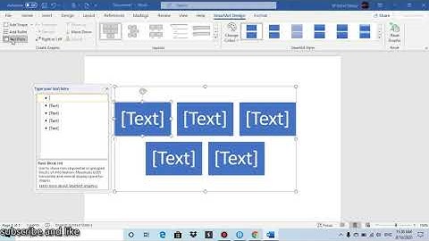 Text pane in smart art in Word
