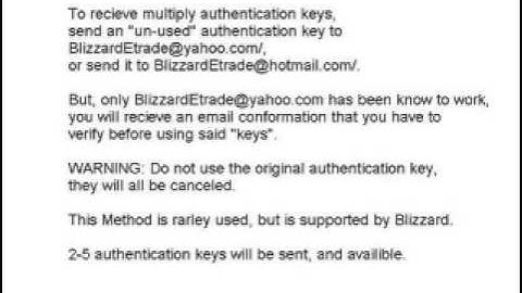 World of Warcraft  - How to recieve multiple authentication keys