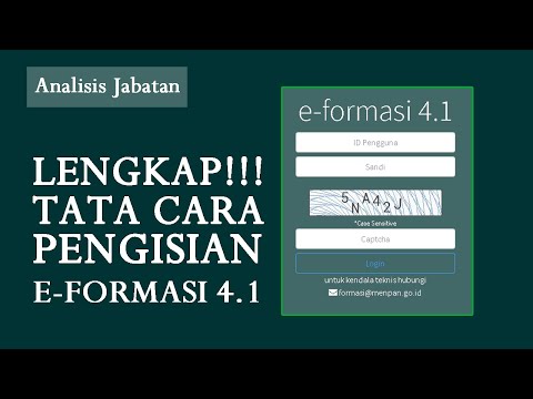 TATA CARA PENGISIAN E-FORMASI 4.1 TAHUN 2020 LENGKAP