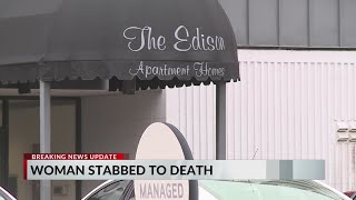 Woman stabbed at apartment complex, man detained