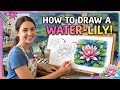 Way to draw water-lily🪷 how to draw water-lily step by step 💯 what should be next? Comment