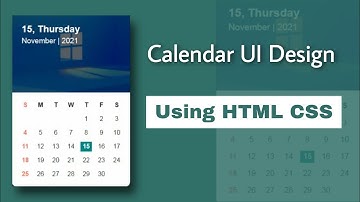 Calendar UI Design By Using HTML and CSS | HTML and CSS Projects