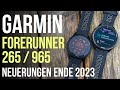 Garmin Forerunner 265 und 965 die neueste Funktionen per Update