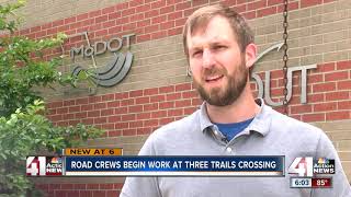 I-435 construction frustrates drivers at Three Trails Crossing