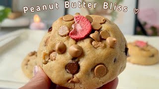 Bakery Style Strawberry Chocolate Chip Peanut Butter Cookies | Soft & Thick Cookies screenshot 4