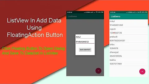 Listview in android,how to make listview in android studio using floatingAction Button