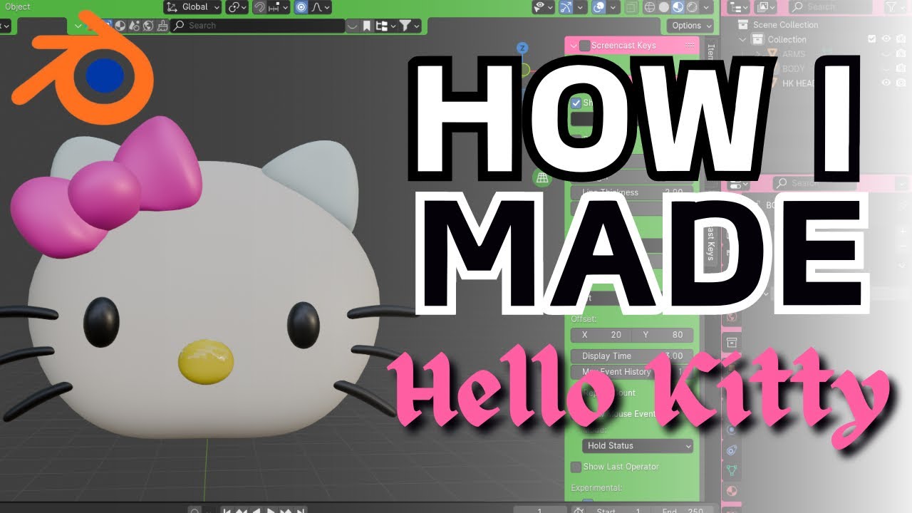 HOW TO MAKE HELLO KITTY IN BLENDER *EASY* - YouTube