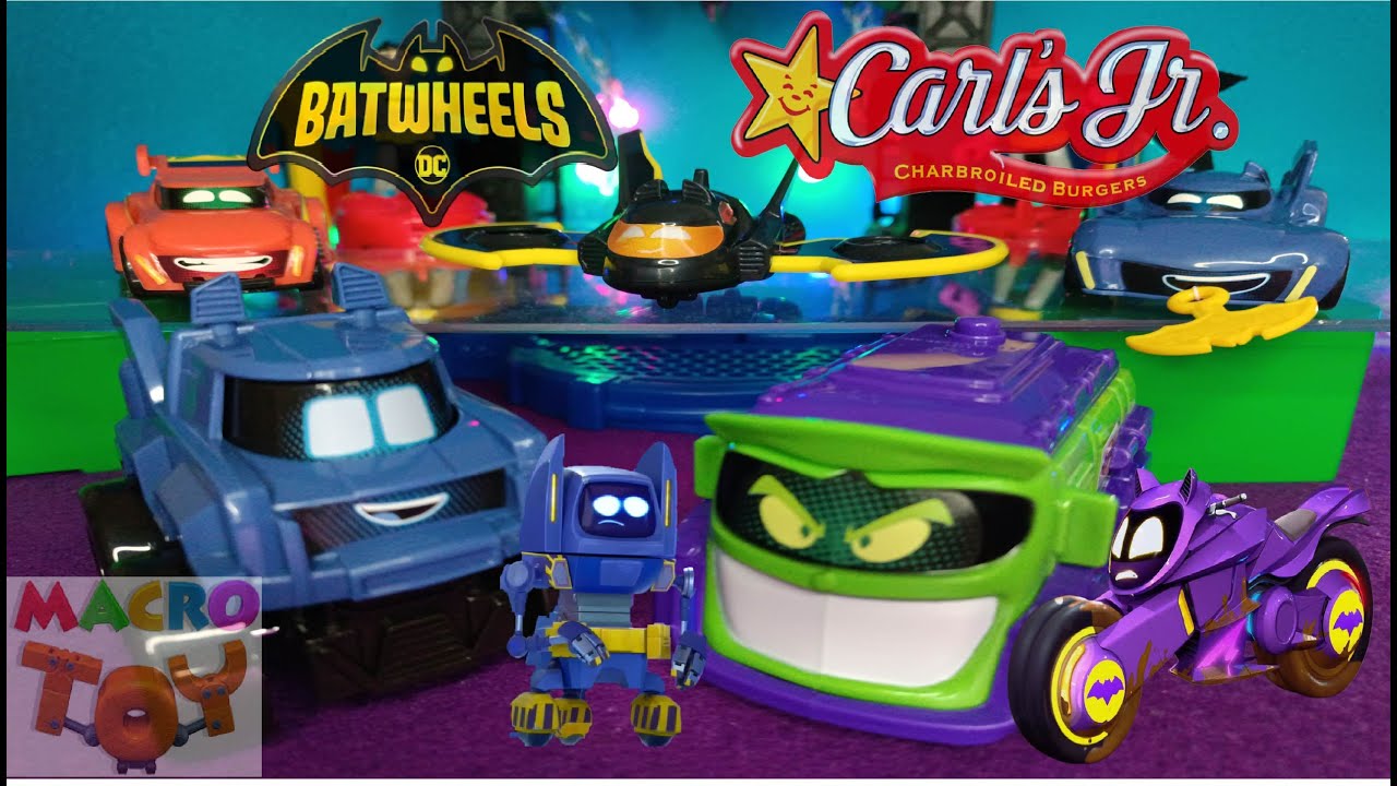Batwheels en Carls Jr 🦇 Cajita Star Pals de Autos y Naves de Batman Robin Batimovil DC WB Macro Toys