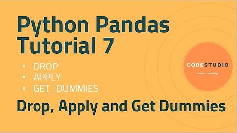 Python Pandas Tutorial 7 - Drop - Apply and Get Dummies(DROP, APPLY, GET_DUMMIES)