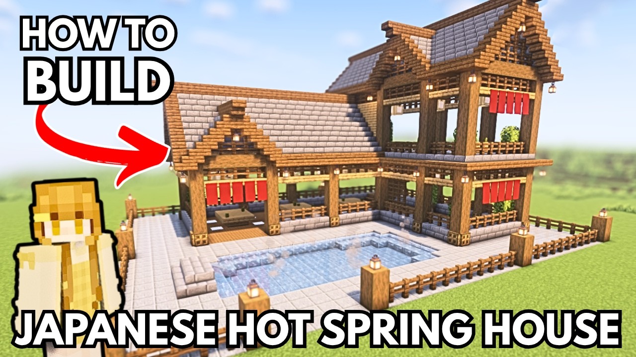 Minecraft Onsen Tutorial: Build a Japanese Hot Spring House - YouTube